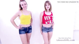 Lesbian Teeny Teens fuck with Strap on for multiple orgasm