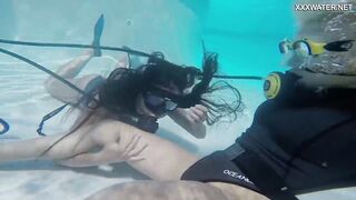 Hungarian lesbian babes underwater Vodichkina and Farkas