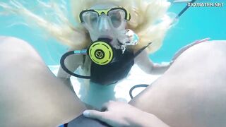 Hungarian lesbian babes underwater Vodichkina and Farkas