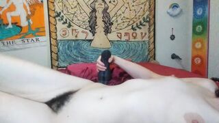PinkMoonLust Gives Ridley LARGE BAD DRAGON Tugjob Whilst Warming Up Cunt Glass Vibrator Gspot Climax