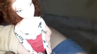 A doll puts a cock-sock on me and then gets banged 
