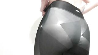Yoga panties butt tease ebony belt!