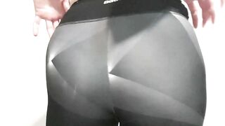 Yoga panties butt tease ebony belt!