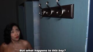 What are u doing?! - Large-bootied stepmother has to come without the washroom juicy after her stepson takes her towel
