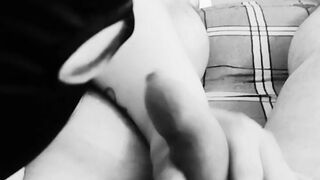 Pliant big beautiful woman gives oral job to her owner with a tiny cock