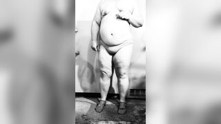 Bulky mother I'd like to fuck disrobes in nature's garb in the basement, showing off her large booty and curvy figure