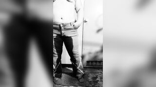Older big beautiful woman locked in basement pees in her jeans
