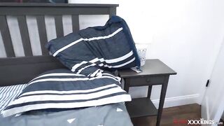 Tiny Jojo Austin lets her stepbro touch and grab her petite titties in advance of giving oral sex.The dude is licking his stepsis bald twat then screws her.