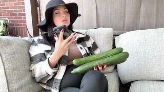 Despairing Housewife Finds Herself Aroused When That babe Finds 12in Cucumbers in Her Garden