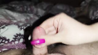 I jerk his little jock even though I don't feel like it *hugecumshot*