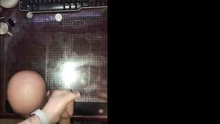 Corpulent Large Jock Man - Masturbate with Sex Doll Head - Spunk fountain