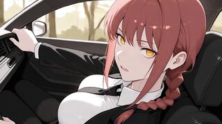 Makima Screws in the Car on Her Way to Work! Chainsaw Stud Uncensored Manga Ai-generated