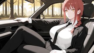 Makima Screws in the Car on Her Way to Work! Chainsaw Stud Uncensored Manga Ai-generated