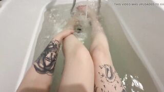 Playing with My Snatch Underwater 4K. Foot Fetish
