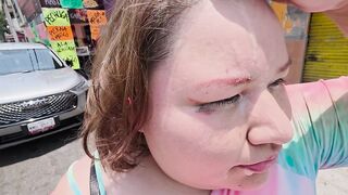 Doing cumwalks with lots of thick cum on my face, throughout the town with lots of people watching me, is what I always wish