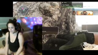 Squirting Gamer Wench plays Warzone with randoms and touches herself.