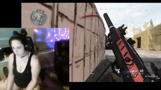 Squirting Gamer Wench plays Warzone with randoms and touches herself.