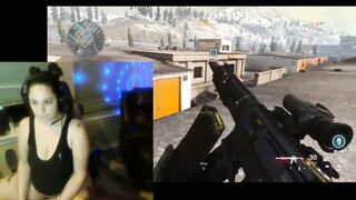 Squirting Gamer Wench plays Warzone with randoms and touches herself.
