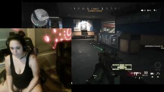 Squirting Gamer Wench plays Warzone with randoms and touches herself.