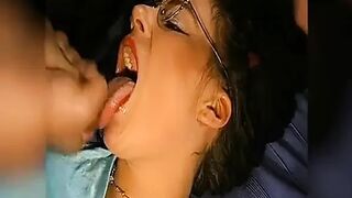 Glasses Drenched - Whore Takes Endless Facials and Cumshots