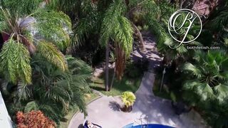 Spying my hawt mother I'd like to fuck neighbour by the pool, voyeur fetish