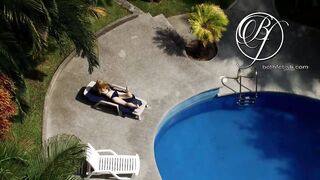 Spying my hawt mother I'd like to fuck neighbour by the pool, voyeur fetish