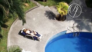Spying my hawt mother I'd like to fuck neighbour by the pool, voyeur fetish