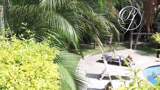 Spying my hawt mother I'd like to fuck neighbour by the pool, voyeur fetish