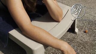 Spying my hawt mother I'd like to fuck neighbour by the pool, voyeur fetish