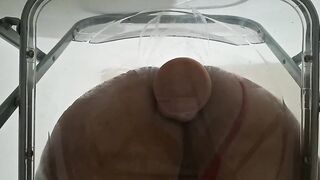 Bulky Butt Trans Gwen Tennyson Facesitting and Anal Screwed with Creampie throughout Clear Chair for the 1st Time
