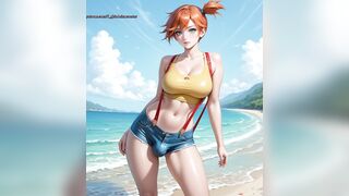 Misty Pokemon Shemale hentai Sexy Comics showing off her large bazookas and shlong