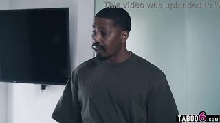 Ebony stepdad spanks teen stepdaughter booty for being a floozy