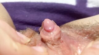 Biggest love button rubbing and jerking climax in bizarre close up masturbation