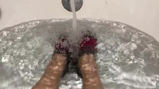 Soaked Sock Fetish in Muscular Ankle Socks