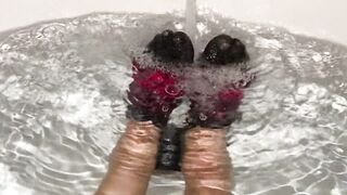 Soaked Sock Fetish in Muscular Ankle Socks