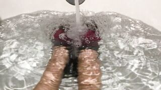 Soaked Sock Fetish in Muscular Ankle Socks