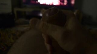 Solo xmas masturbation until biggest load of cum