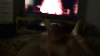 Solo xmas masturbation until biggest load of cum