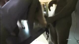 Unleashed blond team-fucked in all her holes