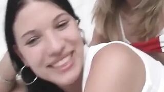 2 French Hotties Shearing Loaded Dick in Three-some