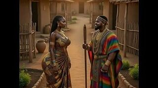 (AI Generated) - Hot Afro ebony animated Black Large Booty Large Breasts Village Maiden Tempted Drilled Raw By Gracious Large Weenie Prince