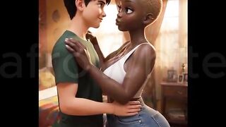 (AI Generated) - Hot Afro ebony animated Black Large Booty Large Breasts Village Maiden Tempted Drilled Raw By Gracious Large Weenie Prince
