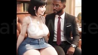 (AI Generated) - Hot Afro ebony animated Black Large Booty Large Breasts Village Maiden Tempted Drilled Raw By Gracious Large Weenie Prince