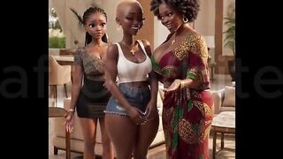 (AI Generated) - Hot Afro ebony animated Black Large Booty Large Breasts Village Maiden Tempted Drilled Raw By Gracious Large Weenie Prince