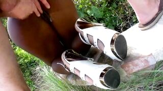 Teen black get her coochie rammed in the open