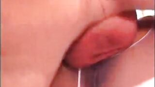 Lewd whore enjoys booty to throat