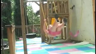 Gorgeous golden-haired solo beauty Mysti May plays with a sex toy and shows her ideal feet
