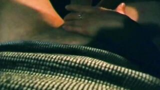 Brunette hair Fingers Herself Unfathomable in Darksome Car