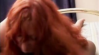 Stud gets wild BJ from bulky old broad in his room