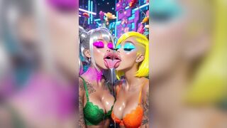 A matter of joke Lesbos Tongue and Kiss Fetish, Ai Animation